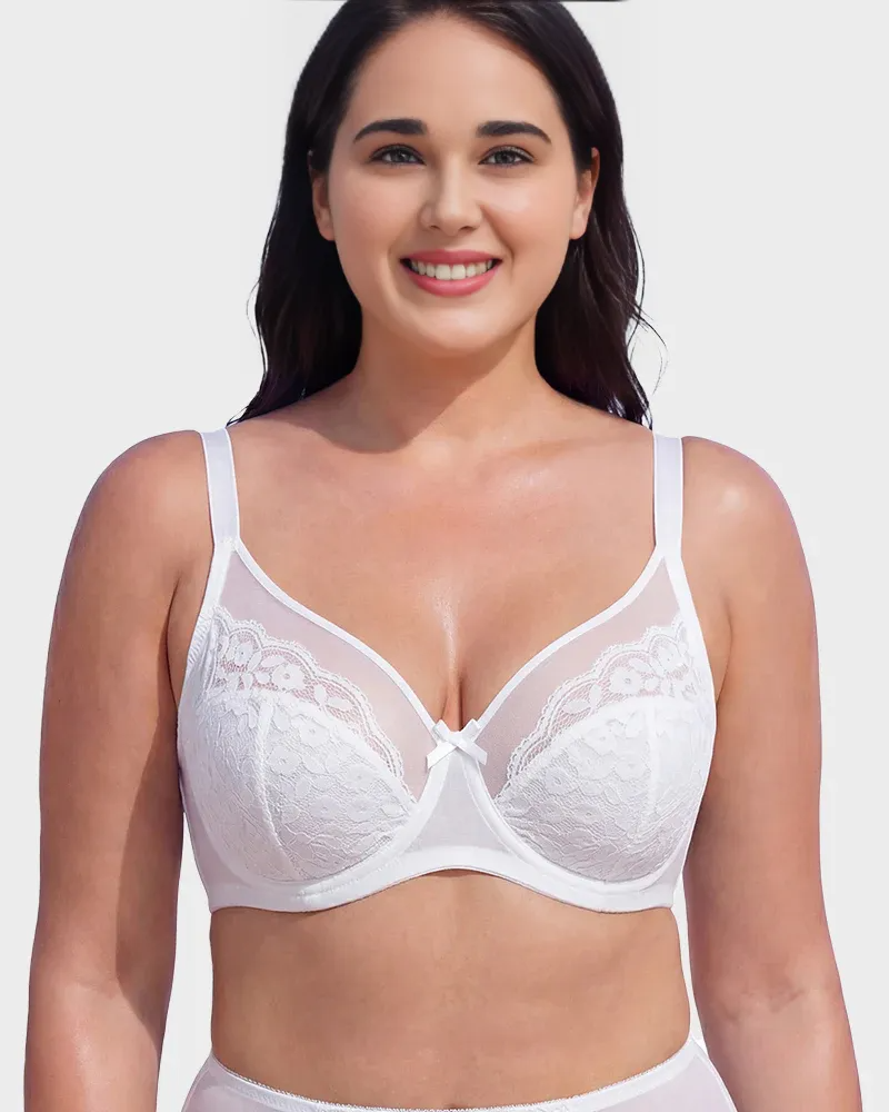 Floral Lace Minimizer Comfort Bra-15